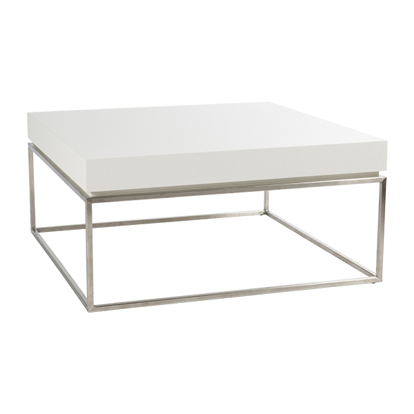 Zinzo Table mit Massif weiß L84*B84*H40 cm mieten