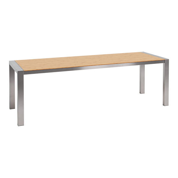 Dinnertisch Algarve Edelstahl/Bambus L240*B80*H75 cm mieten