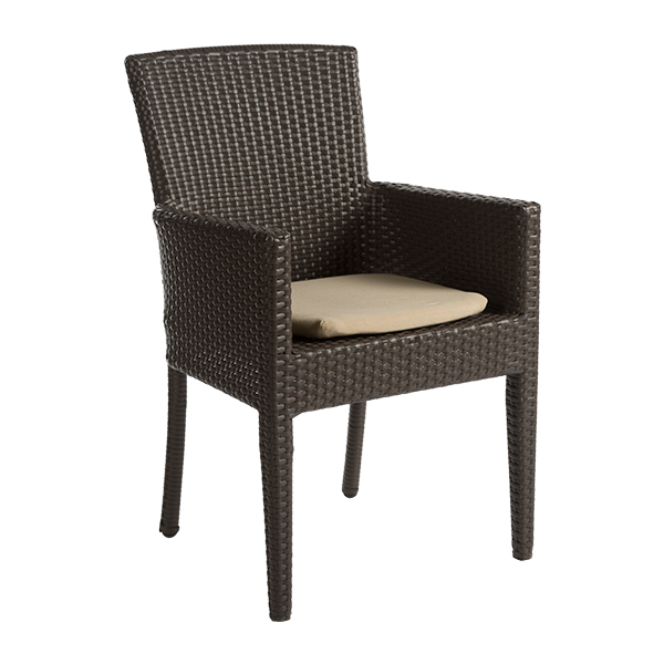 Sessel Aruba mit Armlehnen und Sitzkissen creme B57 SH45 cm mieten
