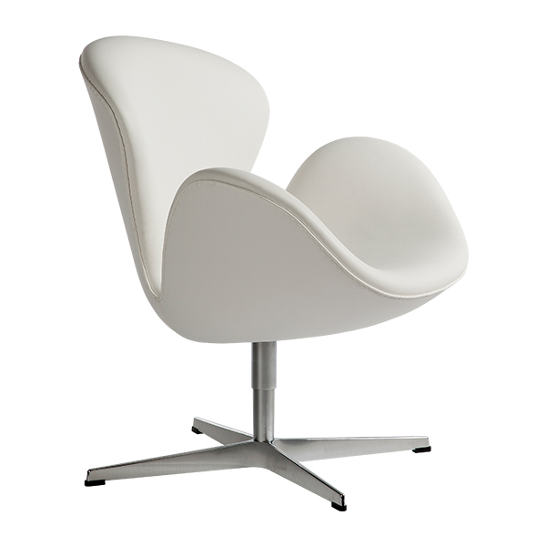 Drehsessel Swan Yachtleder weiß B74*T68*H77 SH40 cm mieten