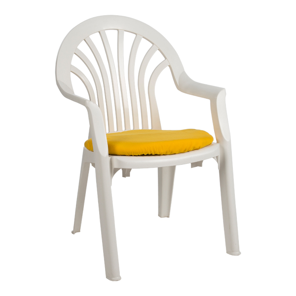 Terrassenstuhl Madrid mit Sitzkissen gelb B58 SH42 cm mieten