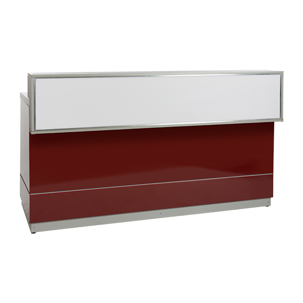 Theke rot L200*T83*H115 cm mit Deckblatt CNS mieten