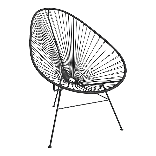 Loungechair Acapulco schwarz B70*T95*H90 SH37cm mieten