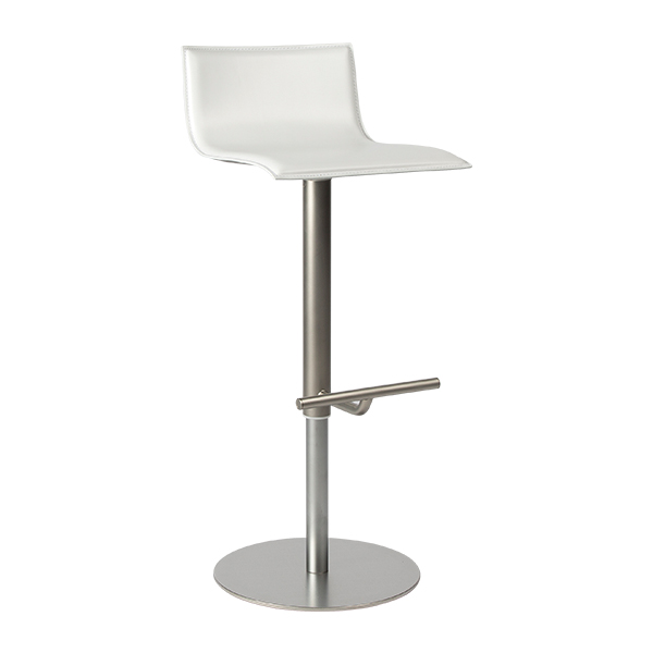 Barhocker Thin Leder weiß B37*T43*H69-94 SH54-79 cm mieten