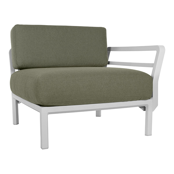 Lounge Endstück Maximo white mit Kissensatz cactus green mieten