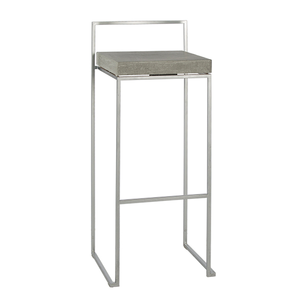 Barhocker Monza Edelstahl mit Sitz Sichtbeton B39 SH75 cm mieten