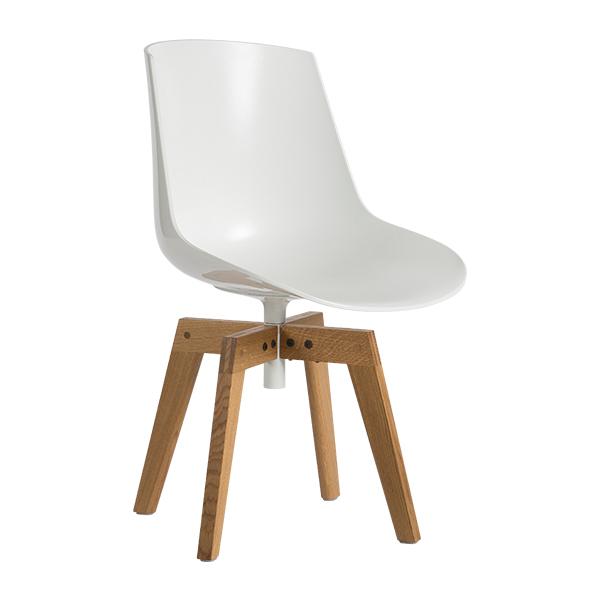 Flow Chair 4-Fuß Sitzschale weiß drehbar mieten