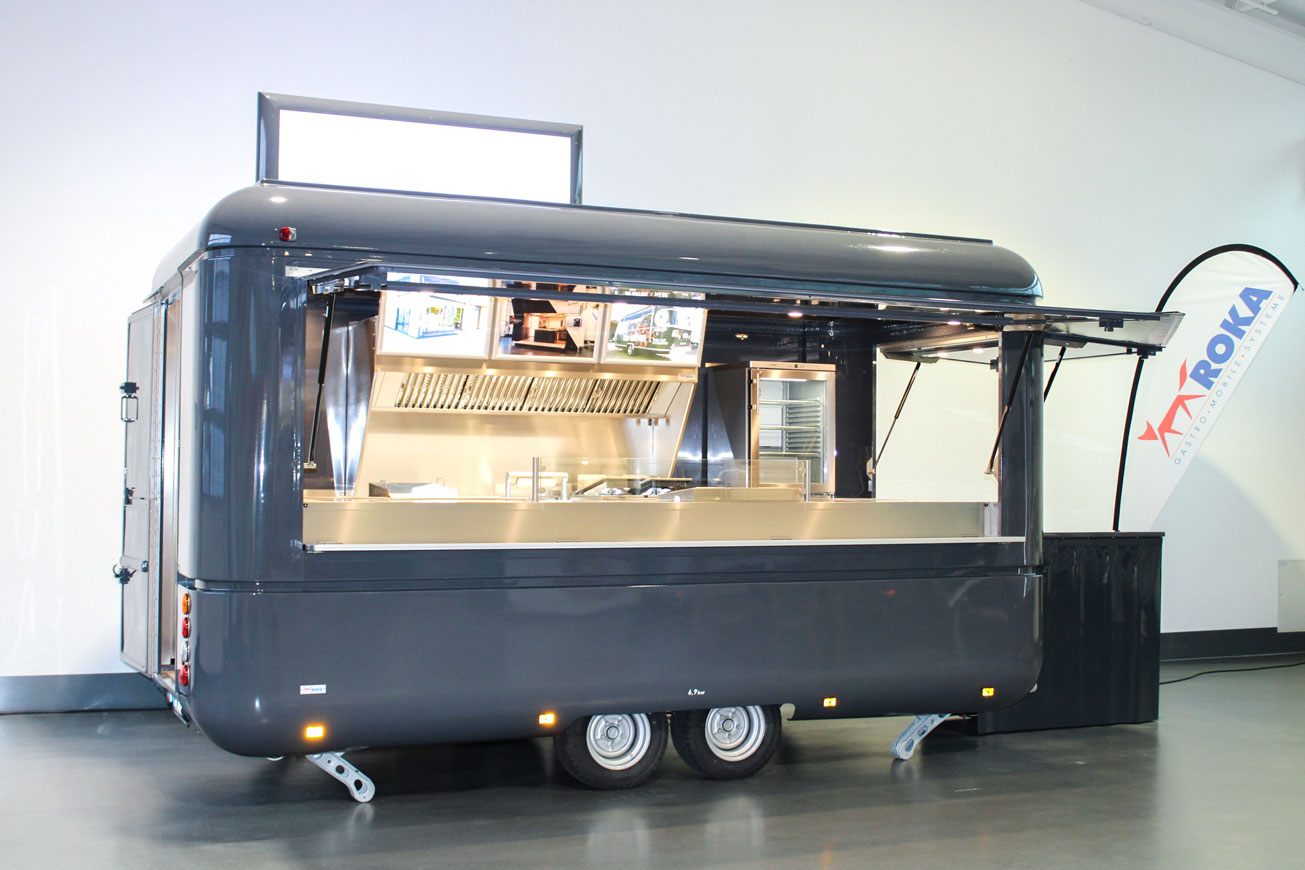 Imbisswagen Mieten: Modell Roadrunner – Fahrzeug-ID M086 mieten bei ROKA Werk GmbH