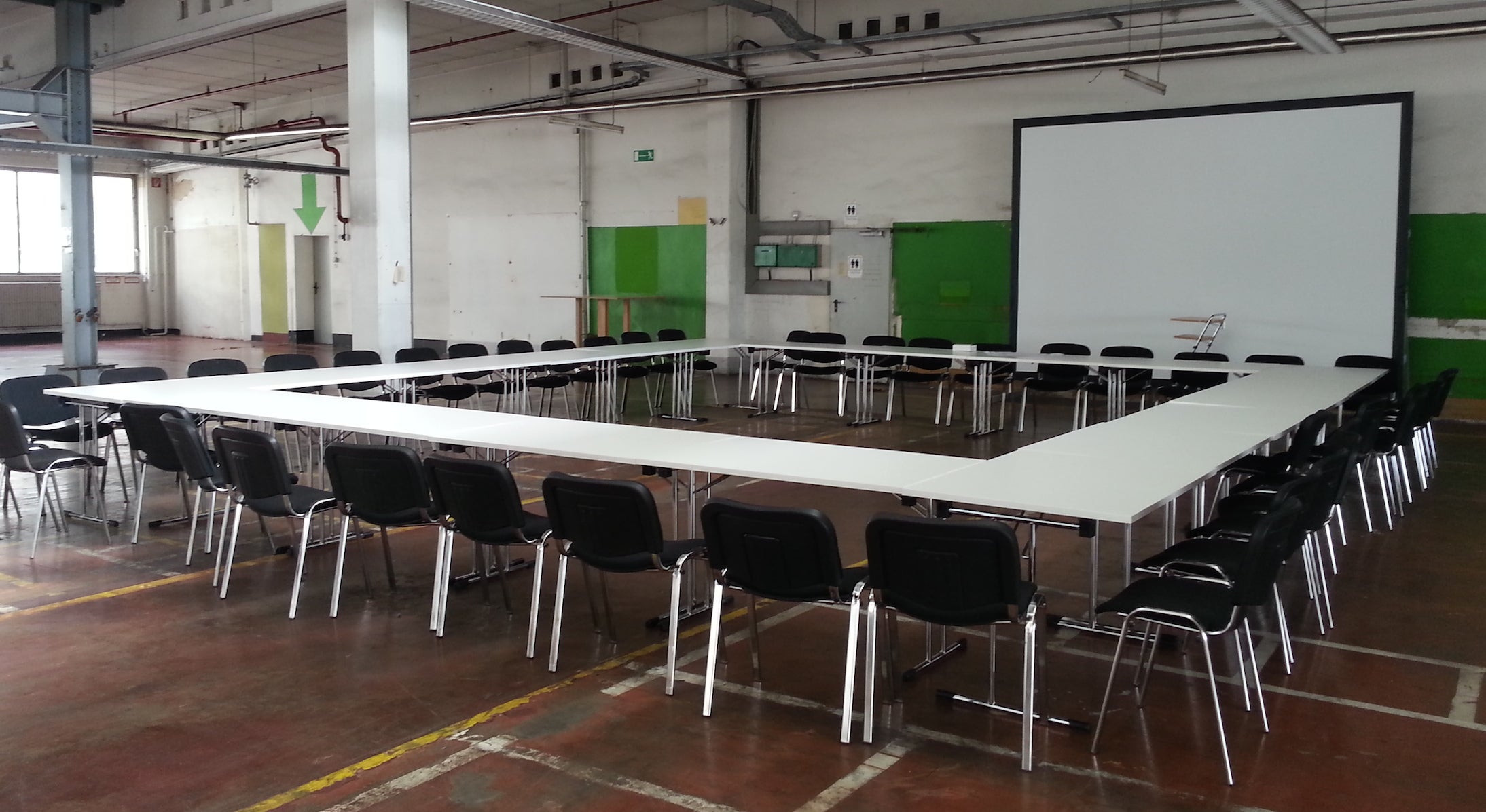 Konferenztisch, weiß, 160x80cm – 2