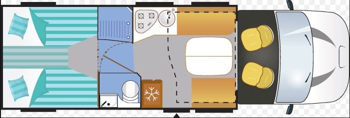 Wohnmobil mit Längsbetten und Hubbett, 170PS, 4 Personen – 2