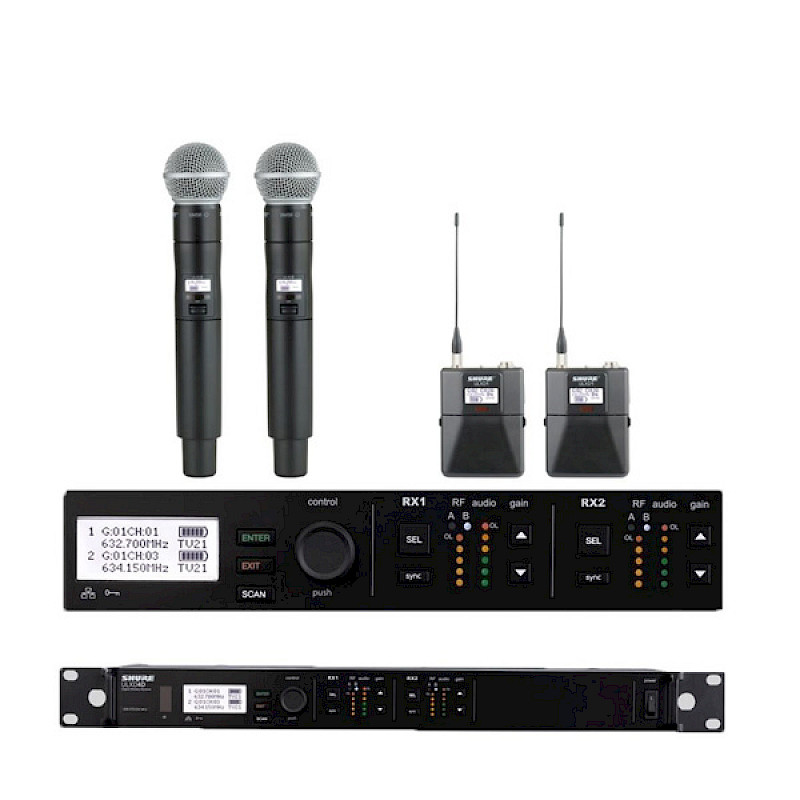 Shure Ulx D4D Funkmikrofon Doppelempfaenger mieten