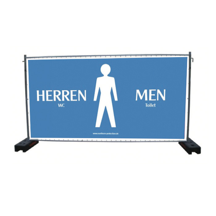 Sichtschutzplane “WC-Herren” mieten bei Northern Events