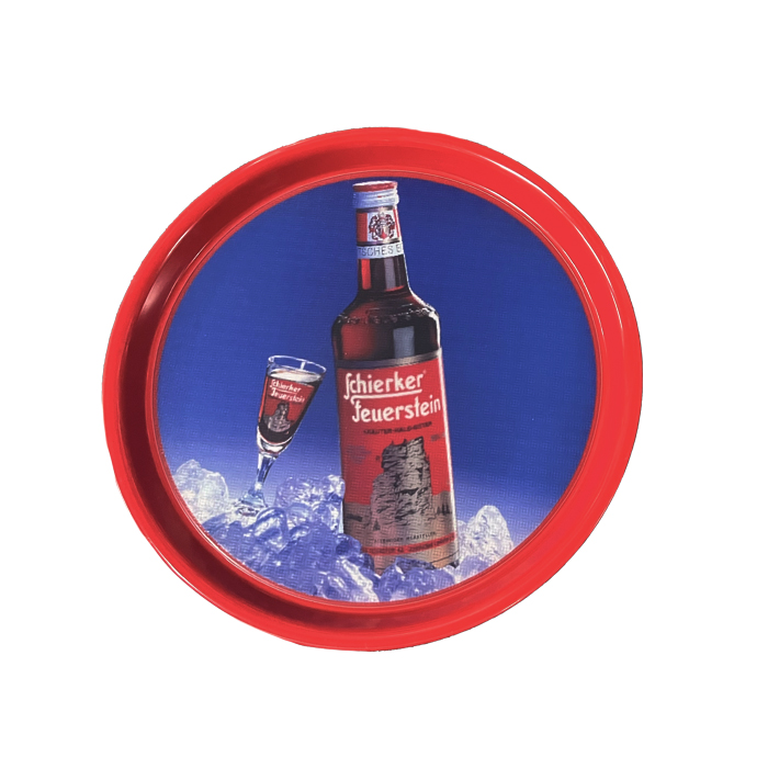 Feuerstein Serviertablett rot – 38cm mieten bei Northern Events