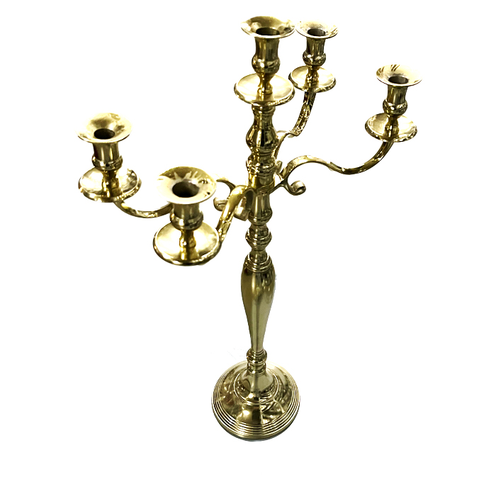 Kerzenständer 5-armig gold (40 cm) mieten bei Northern Events