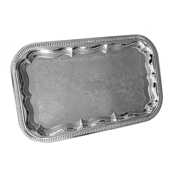 Platte “Barock Dekor” ▭ Chrome GN 1/1 mieten bei Northern Events