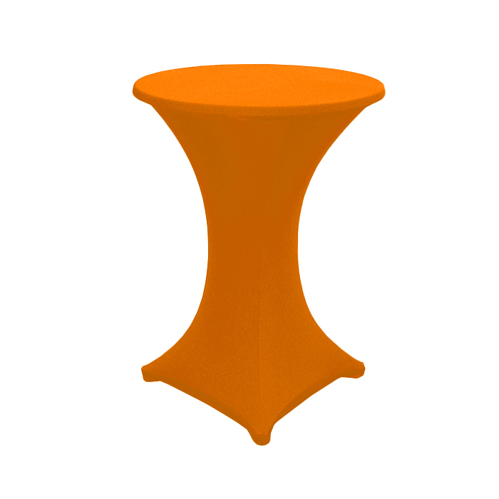 Stretchhusse – Stehtisch, orange mieten bei Northern Events