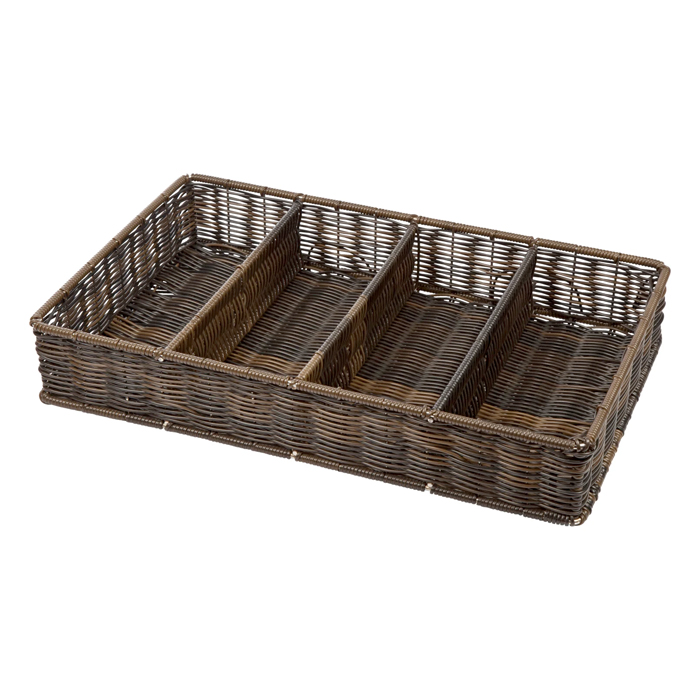 Besteckbehälter 4-fach Rattan 1/1GN mieten bei Northern Events