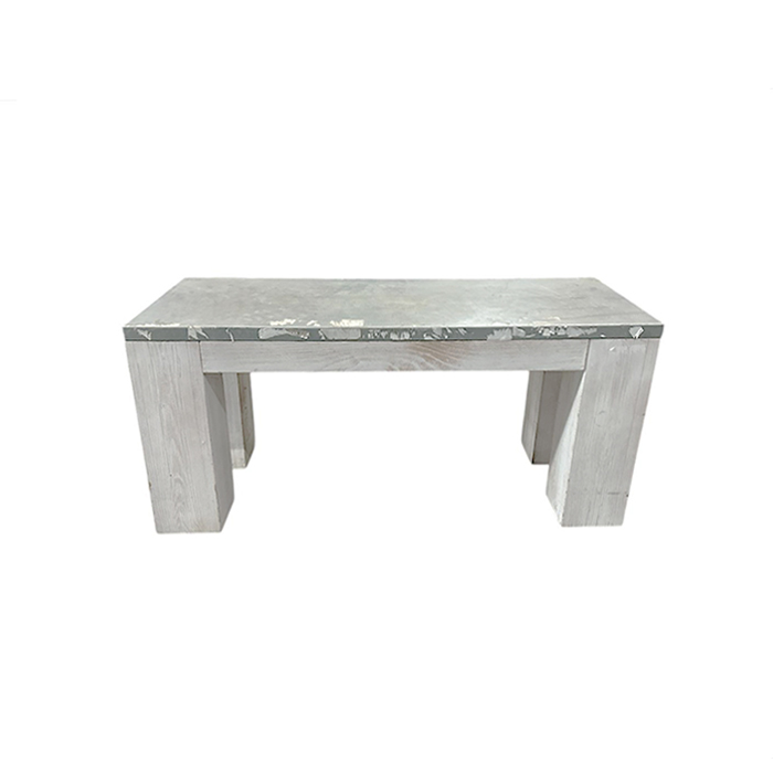 Tisch/Hocker “Landhaus” – 110x45cm mit Zinkplatte mieten bei Northern Events
