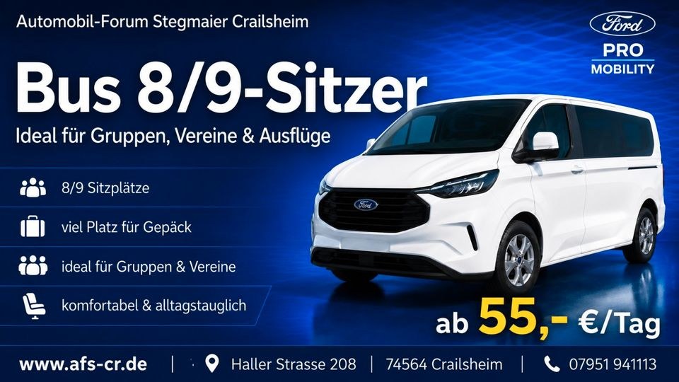 Mietwagen 8 9 Sitzer Bus Kombi mieten in Crailsheim