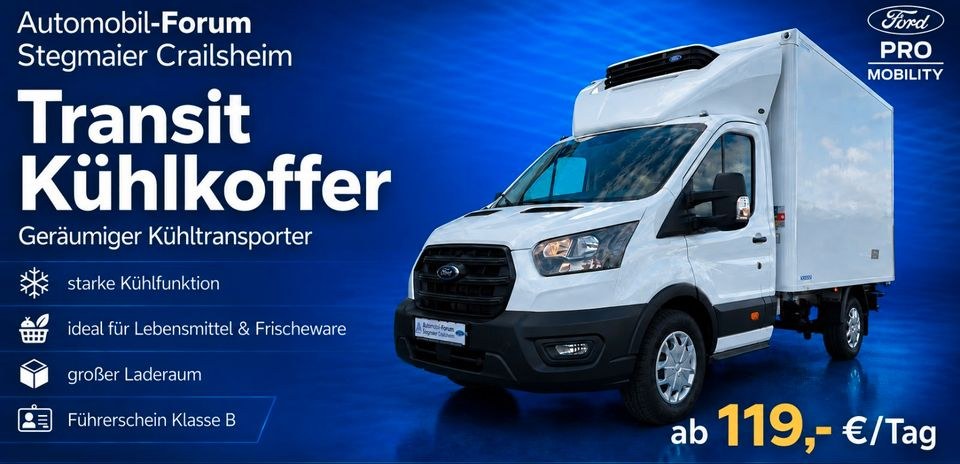 Mietwagen Ford Transit Kühlkoffer mieten in Crailsheim