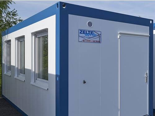 Kassencontainer neuwertig (6 m x 2,5 m, 6 Ausgabefenster) mieten
