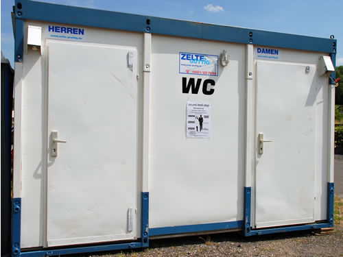 Toilettencontainer (4 m 2 Damen, 1 Herren plus Urinale) mieten