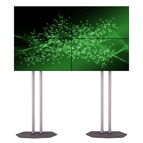 2 x 2 LED-Bildwand 4K UHD auf Bodenständern mieten bei computermiete.de GmbH & Co. KG