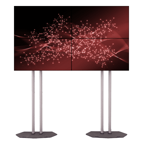 2 x 2 LED-Bildwand FHD auf Bodenständern mieten bei computermiete.de GmbH & Co. KG