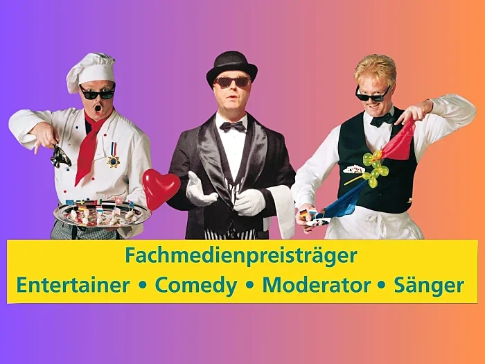 🤣 Comedy Empfangskochchef Paul de la Sauce, komischer Kellner oder Butler James: mit z.B. ... Tischzauberei, interaktiver Komik - Comedy mit Niveau auf höchstem Spaßlevel für Ihre Hochzeit, Geburtsta