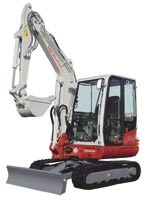 Kompakt Bagger 3,5 to, mit Kabine, Tieflöffel 600 mm, Grabtiefe: 3,105 mm mieten