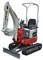 Kompakt Bagger 0,8 to, mit Kabine, Tieflöffel 400 mm, Grabtiefe: 1,530 mm mieten