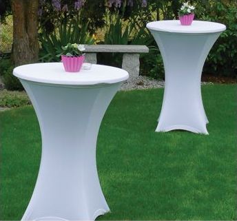 Stehtisch Ø70cm, optional mit Husse in weiß, creme, schwarz oder türkis