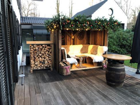 Kuschelhütte im Altholzlook / Weihnachtsmarkthütte / Sitzgelegenheit / Lounge / Sitzgarnitur / Biergarnitur – 2