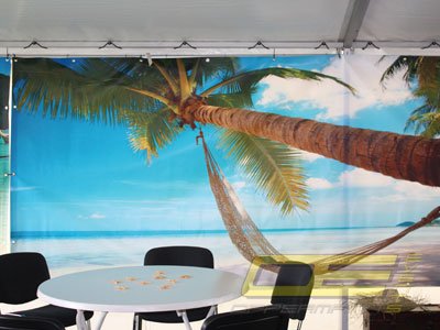 Beach Dekovorhänge mieten bei Oppermann Events