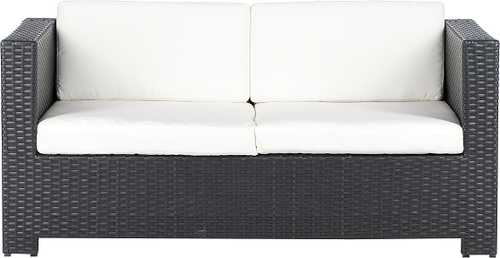 Cube Sofa 2-Sitzer schwarz, Auflage creme 140x70 cm mieten bei Horn Verleihservice