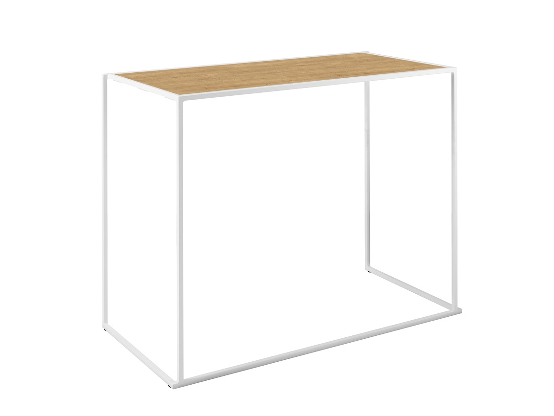 Quadrum 140x70x108 weiß/Eiche - Eiche mieten bei JMT Deutschland GmbH