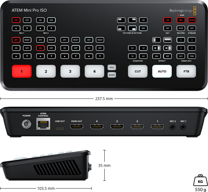 Bildmischer ATEM Mini Pro ISO mieten