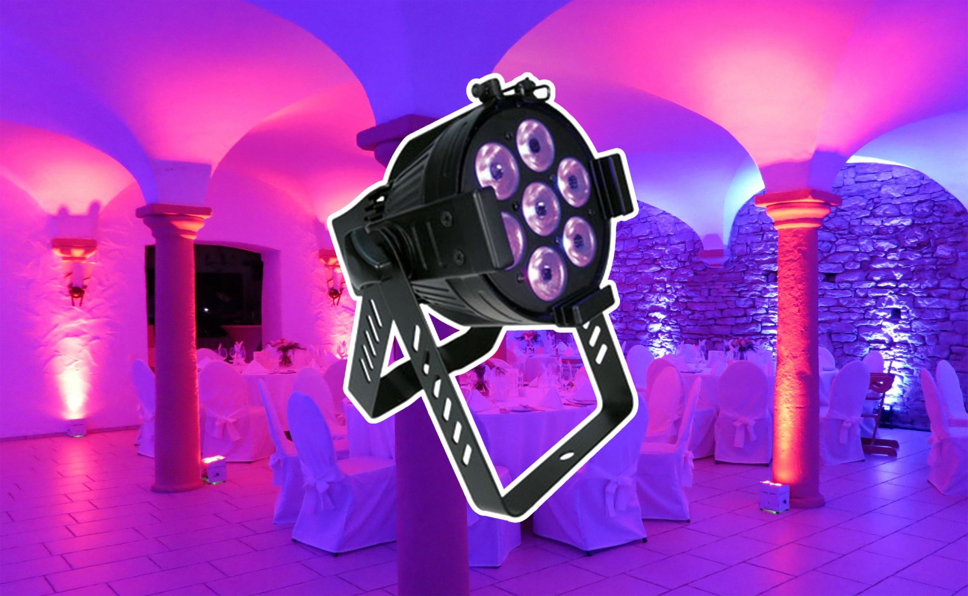 LED Floorspot Mini Multi PAR 7*4W mieten