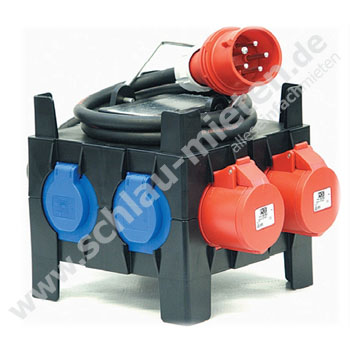 CEE 32A Verteiler sw mit Sicherungen IP44 mieten