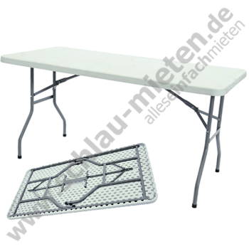 Banketttisch eckig 180 PVC mieten bei Schlau-Mieten.de