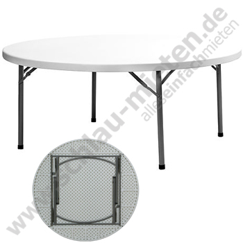 Banketttisch rund 150 PVC mieten bei Schlau-Mieten.de