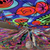 Schwarzlicht Spandex Segel bunte Banner mieten