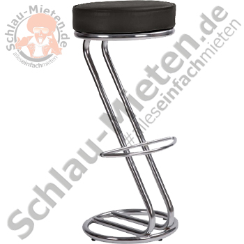 Barhocker Z-Style Chrom Schwarz mieten bei Schlau-Mieten.de