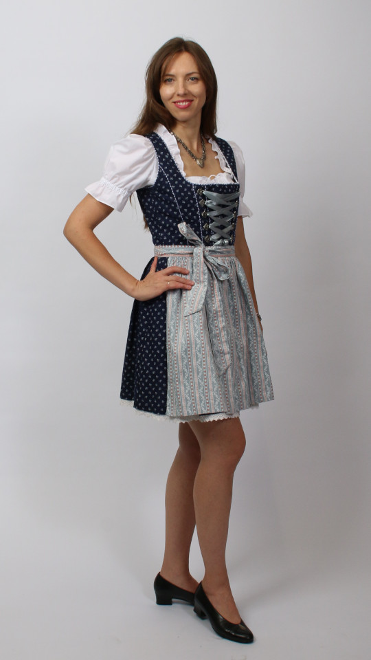 Dirndl – Dunkelblau-Kurz – Damen (Dirndl, Schürze und Bluse) mieten