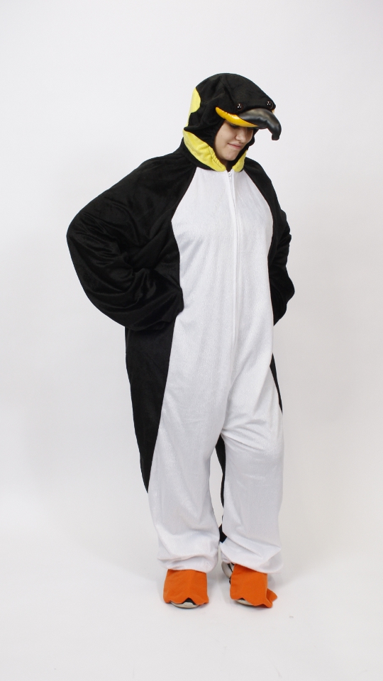 Pinguin Outfit (Overall mit Kopfteil) mieten