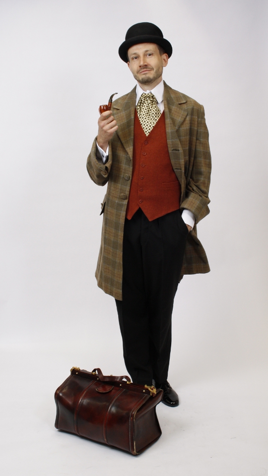 Sherlock Holmes – Detektiv Outfit (Hemd und Binder) mieten