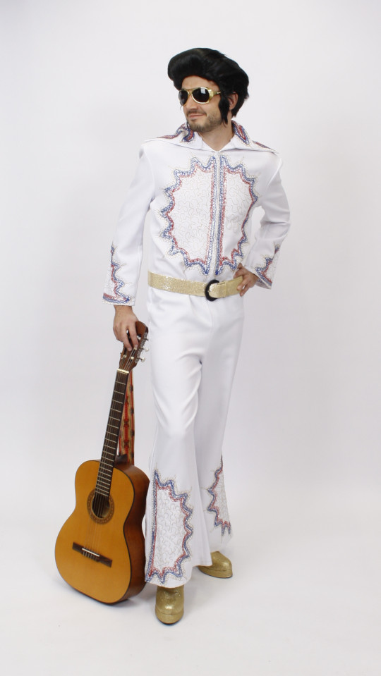 Elvis – 70er Jahre Outfit (Overall, Gürtel und Brille) mieten