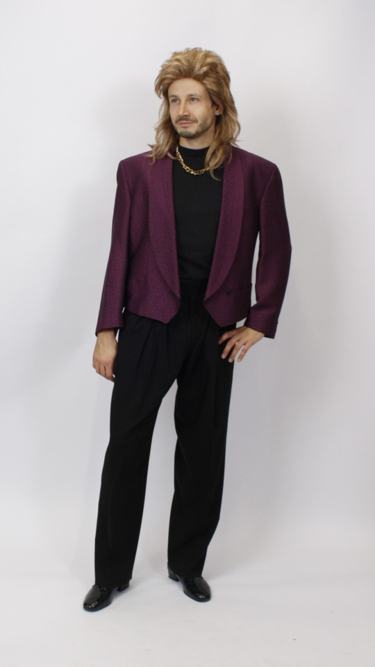 80er – 90er Jahre Outfit Lila (Jacke und Hose) mieten