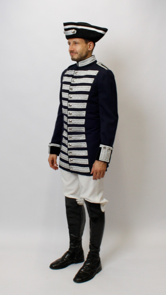 Diener – Livrée Outfit – Dunkelblau (Jacke und Dreispitz) mieten