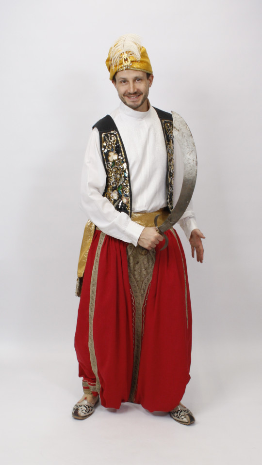 Orientale – 1001 Nacht – Aladin – Sinbad Outfit – Rot (Weste und Schärpe) mieten